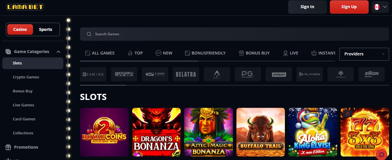 Search and spin popular slots from top providers